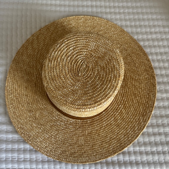 GiGi Pip Capri Tan Straw Hat with Brown Strap Size Medium (61) - Picture 6 of 6